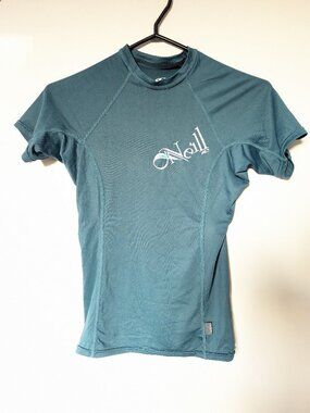 O'Neill Women's  Rush guard Basic Skin Short Sleeve Green/Blue